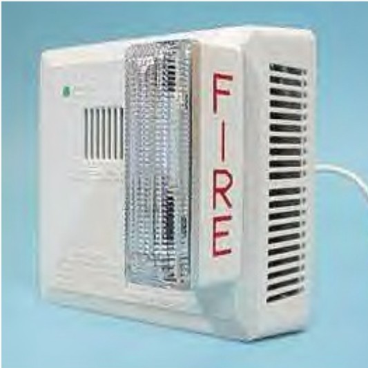 Picture of a smoke detector with strobe light